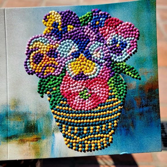 Summer Flower Vase Colorful Blank Greeting Card - Picture 2 of 4